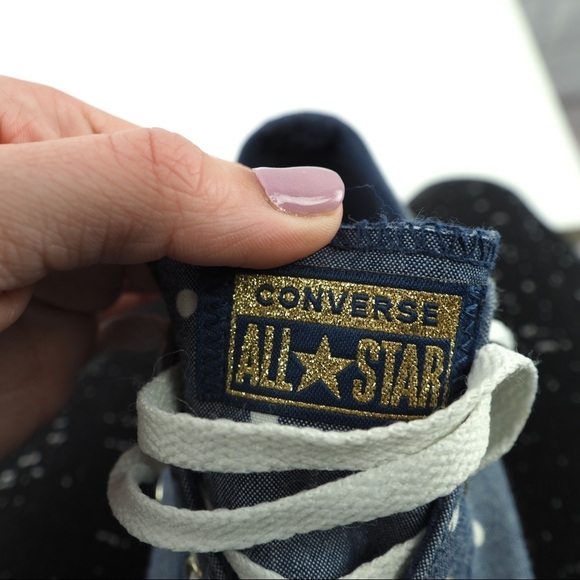 Converse y3 chambray Polka dot all star sneakers - Picture 4 of 9